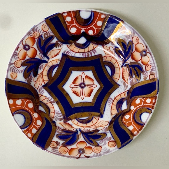 19th Century Antique Gaudy Welsh Hexagon Pattern Miniature Luster Child’s Plate - Picture 3 of 16